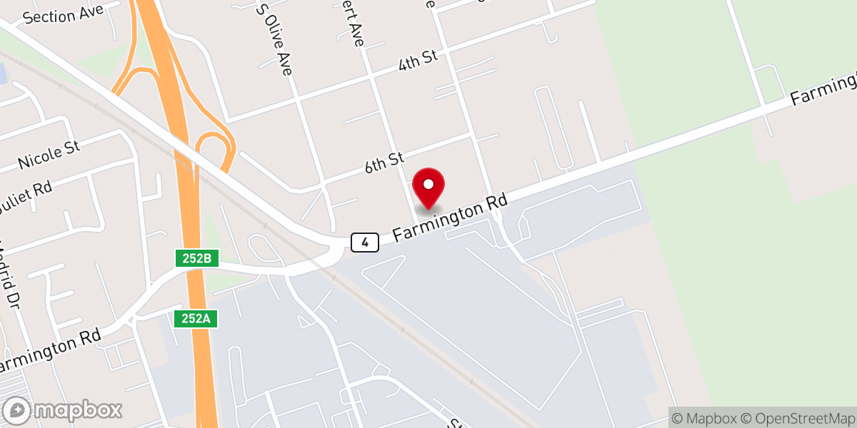 Map showing location of Valley View Church of Christ