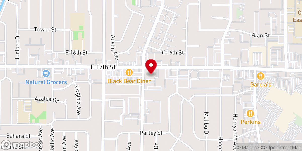 Map showing location of Christ the King Catholic Church (Iglesia Cristo Rey)