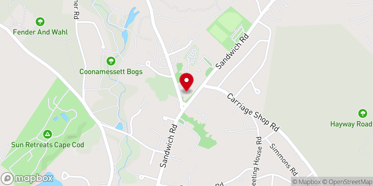 Map showing location of Falmouth Jewish Congregation - East End Meeting House