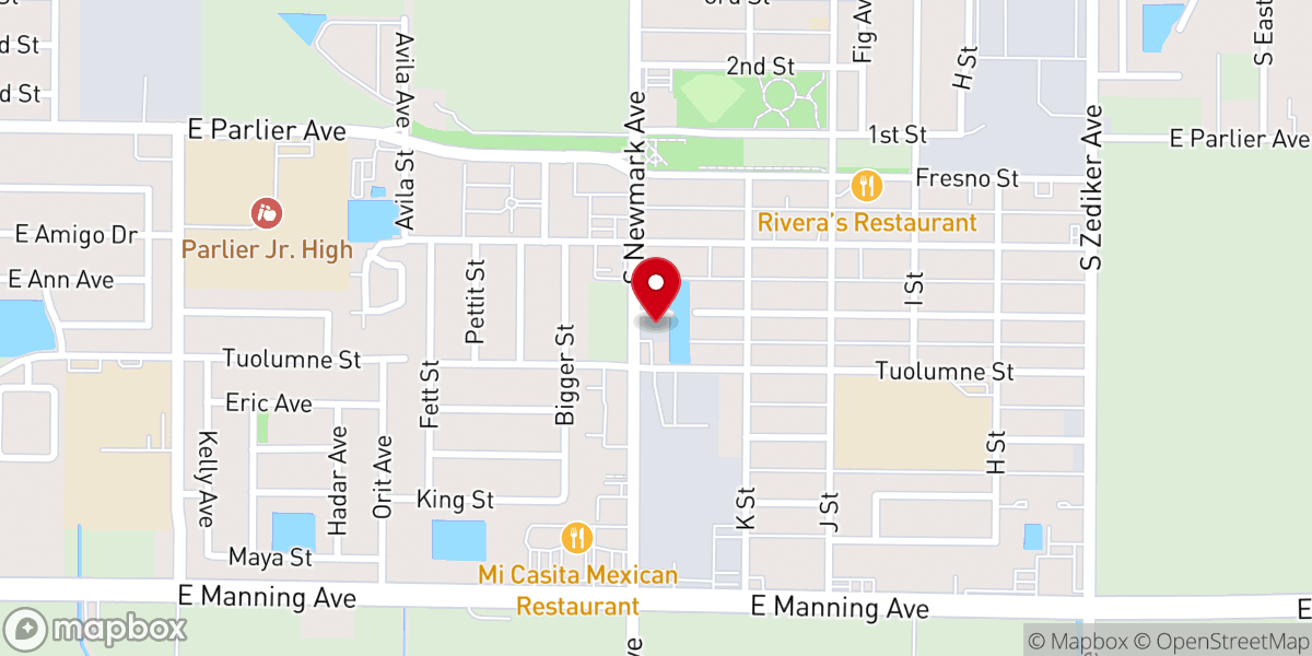 Map showing location of Buddhist Church of Parlier