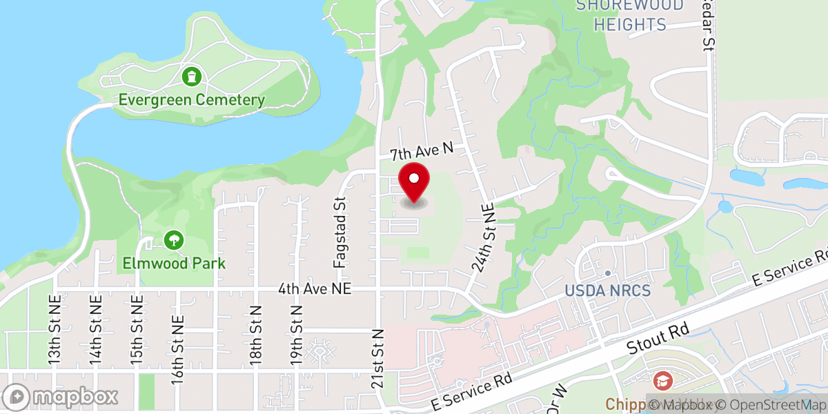 Map showing location of Menomonie Alliance Church