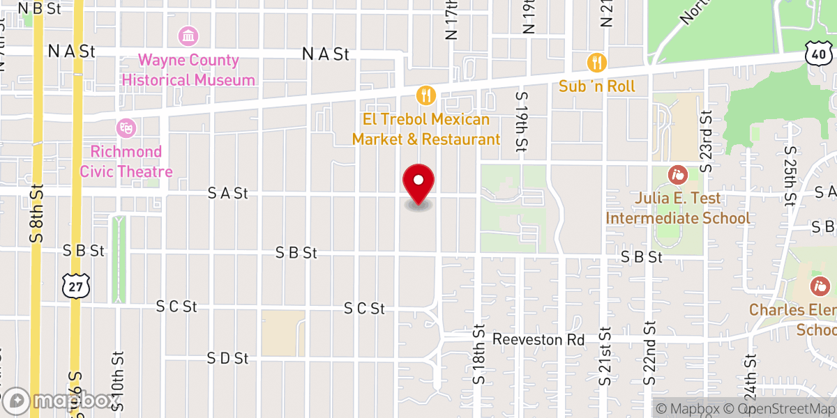 Map showing location of Shiloh Baptist Church