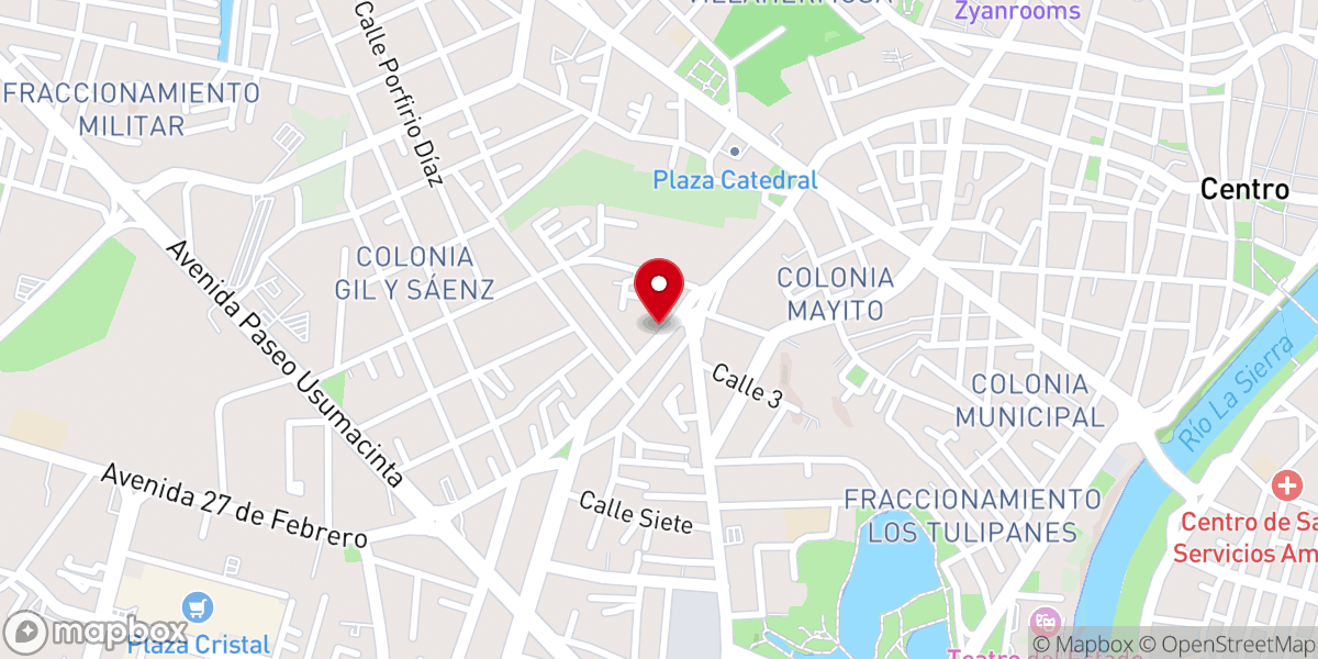 Map showing location of Primera Iglesia Bautista Independiente Principe De Paz