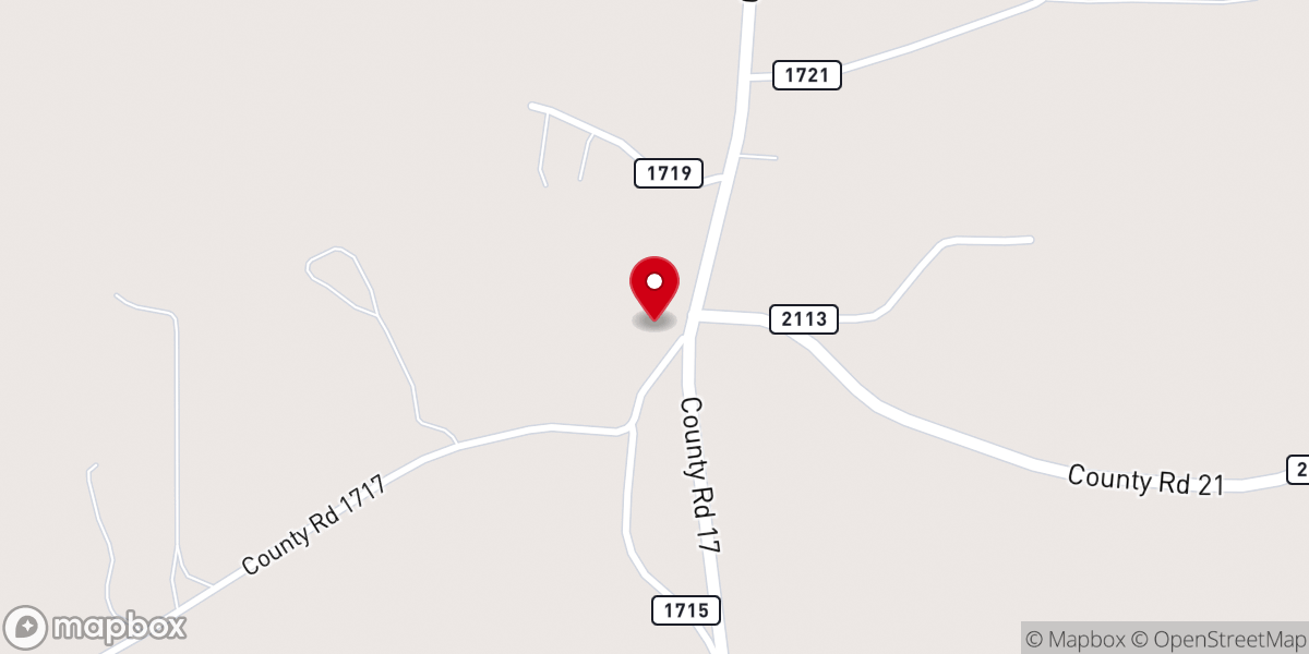 Map showing location of Salem Baptist Church