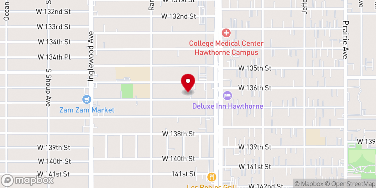 Map showing location of Centinela Bible Church