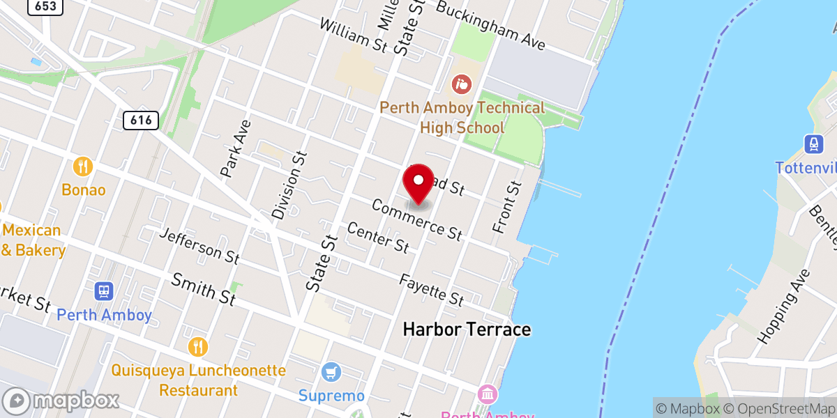 Map showing location of Saint James African Methodist Episcopal Zion Church