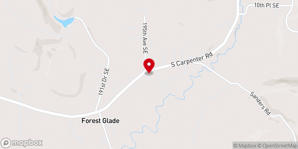 Map showing location of Forest Glade Bible Church
