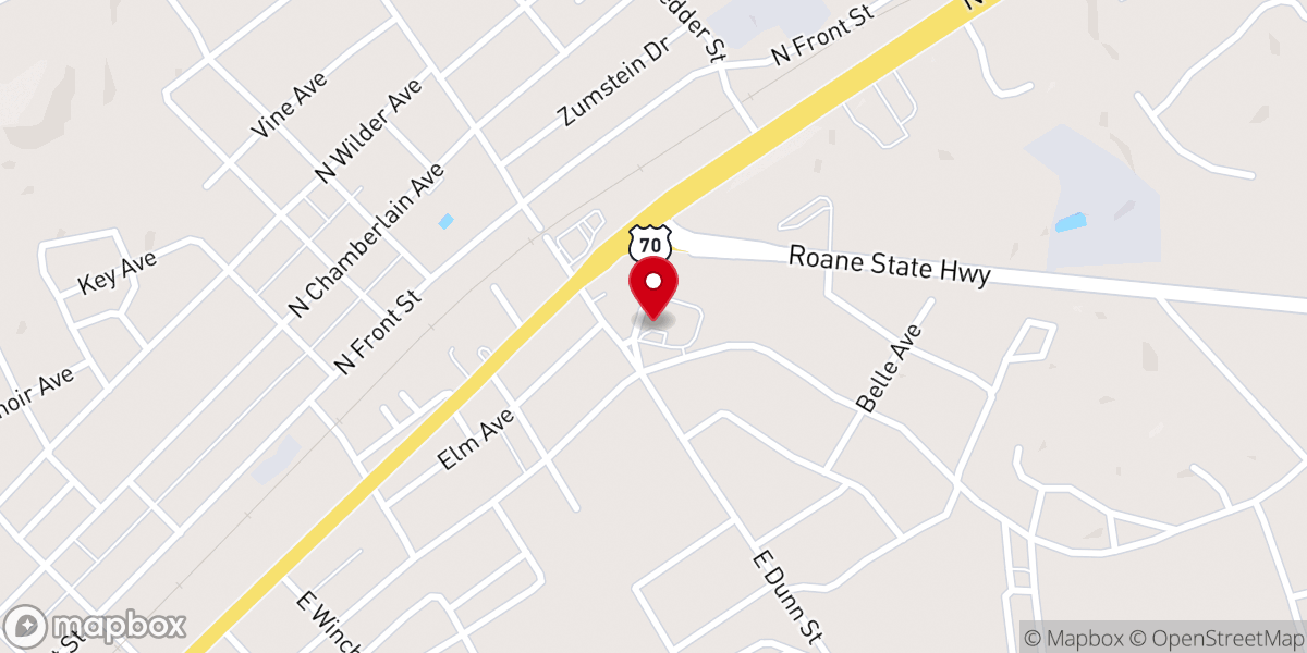 Map showing location of Rockwood United Methodist Church