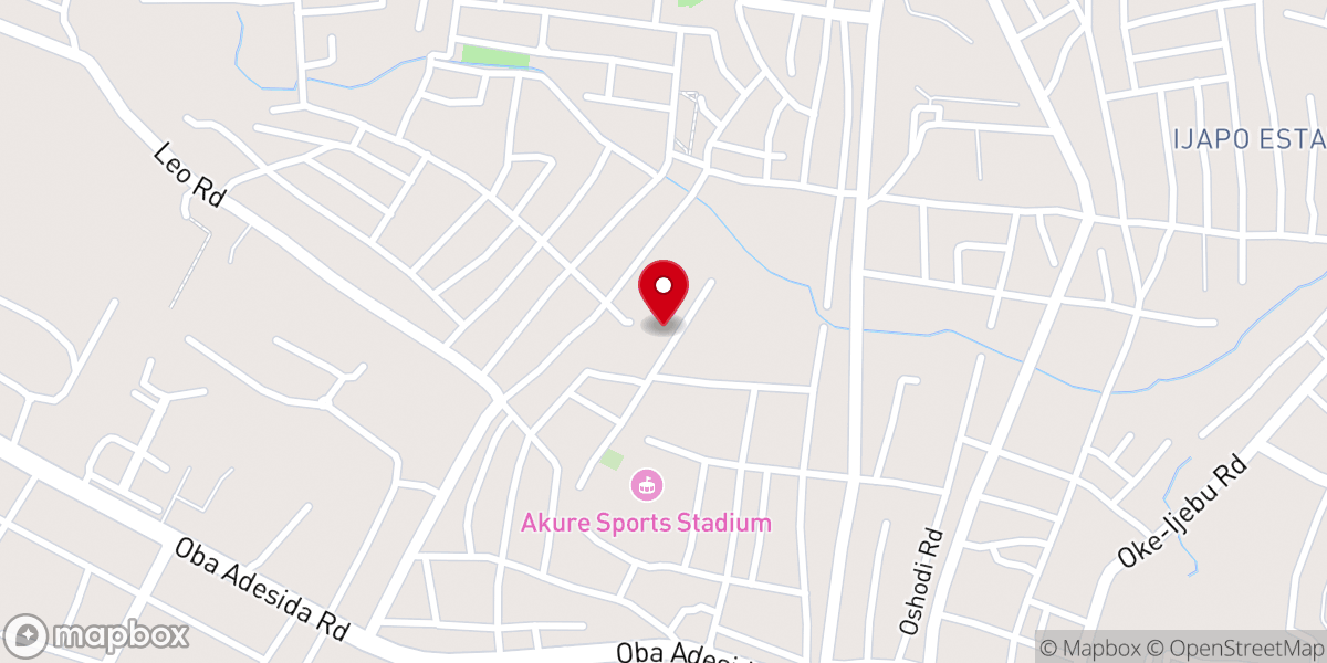 Map showing location of NEW APOSTOLIC CHURCH AKURE( STADIUM CONGREGATION)
