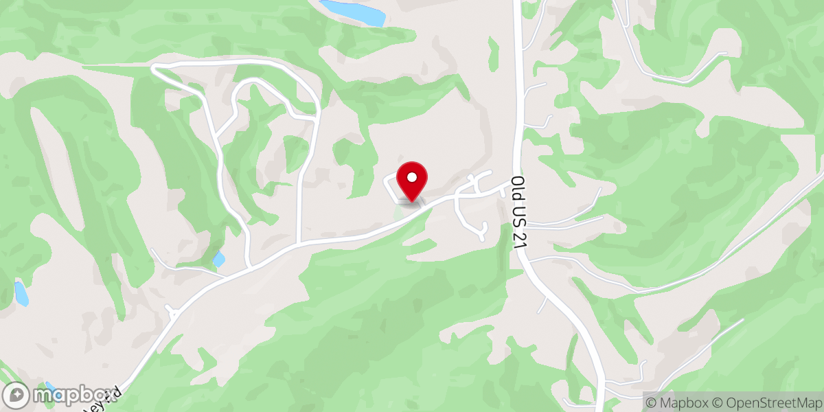 Map showing location of Grass Lick Baptist Church