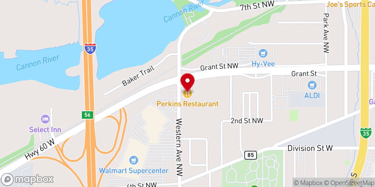 Map showing location of Perkins American Food Co.