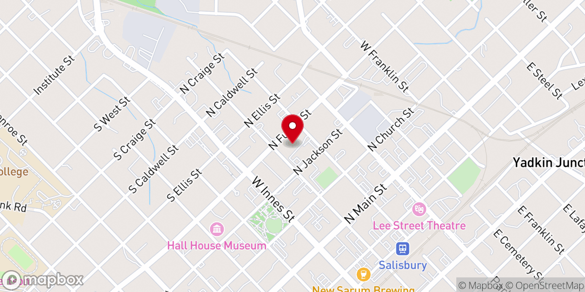 Map showing location of First Baptist Church of Salisbury