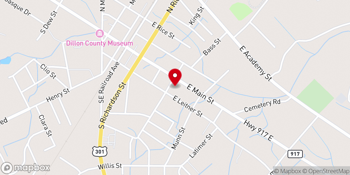 Map showing location of Latta Southern Methodist Church