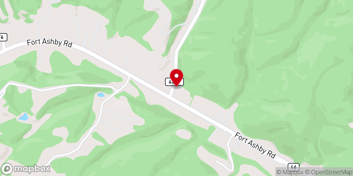 Map showing location of Cabin Run Church