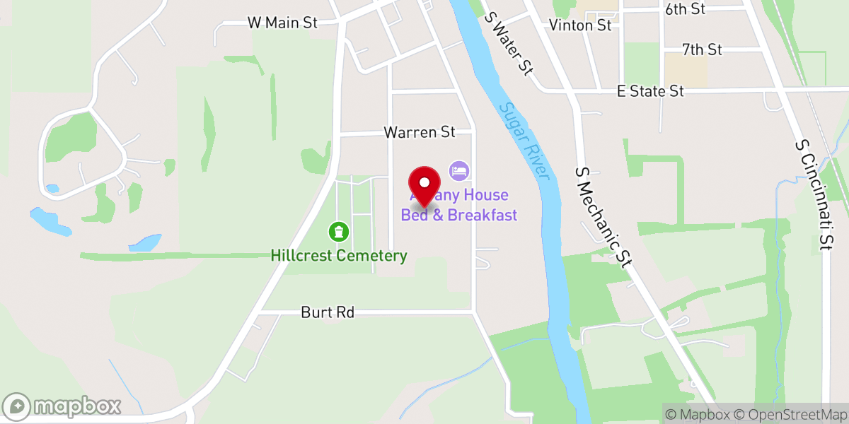 Map showing location of United Methodist Church-Albany