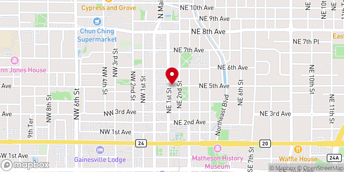 Map showing location of Christ United Methodist Church