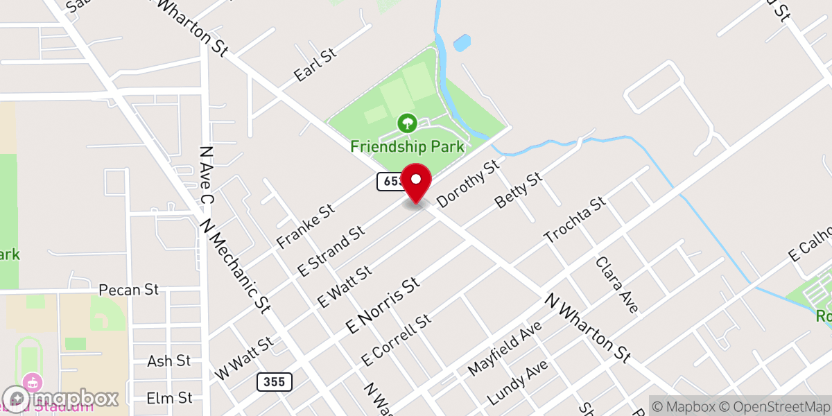Map showing location of Memorial Baptist Church