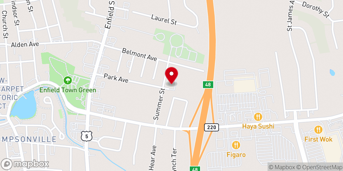 Map showing location of Greater Grace Church of Enfield CT