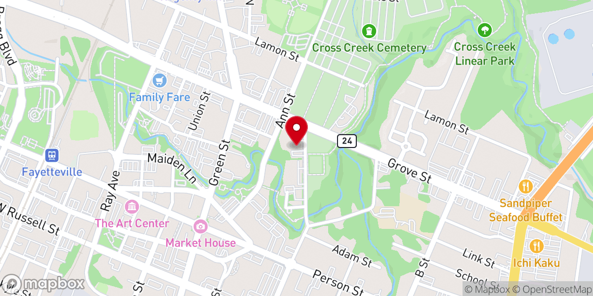 Map showing location of St Ann Catholic Church