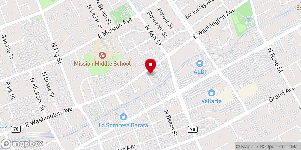 Map showing location of East Point Christian Center