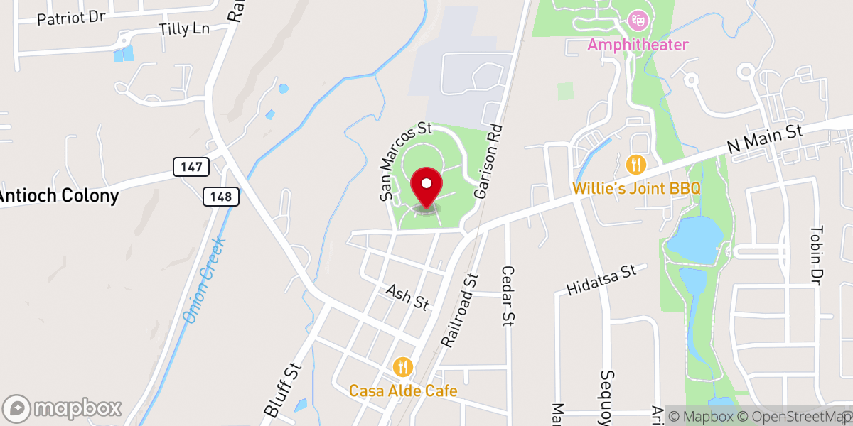 Map showing location of Buda Amphitheater & City Park