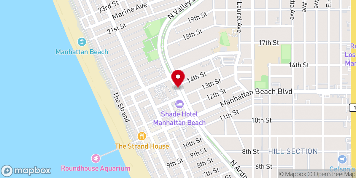 Map showing location of Manhattan Beach Hometown Fair