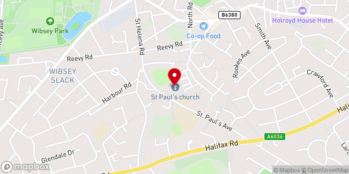 Map showing location of St Paul's Church St Paul's ave