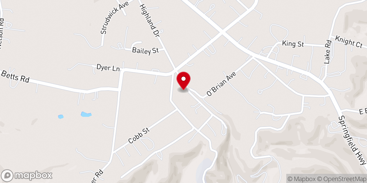 Map showing location of Highland Chapel Union Church