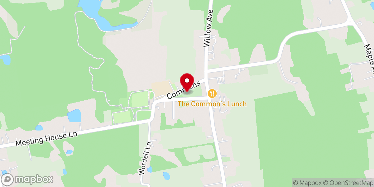 Map showing location of Old Commons Burial Ground