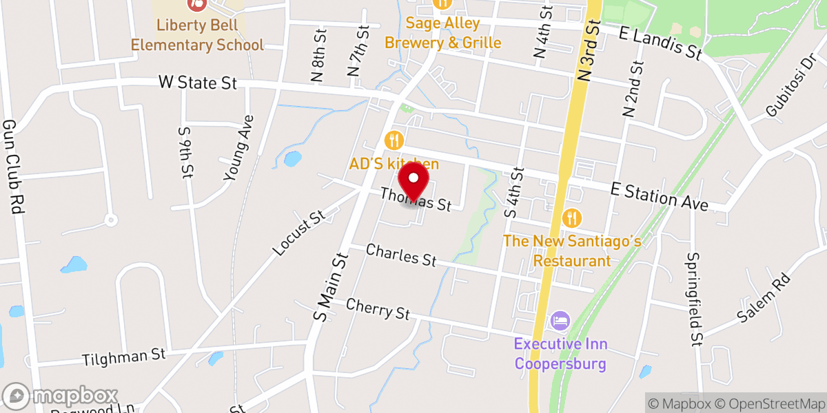 Map showing location of Harvest Baptist Church