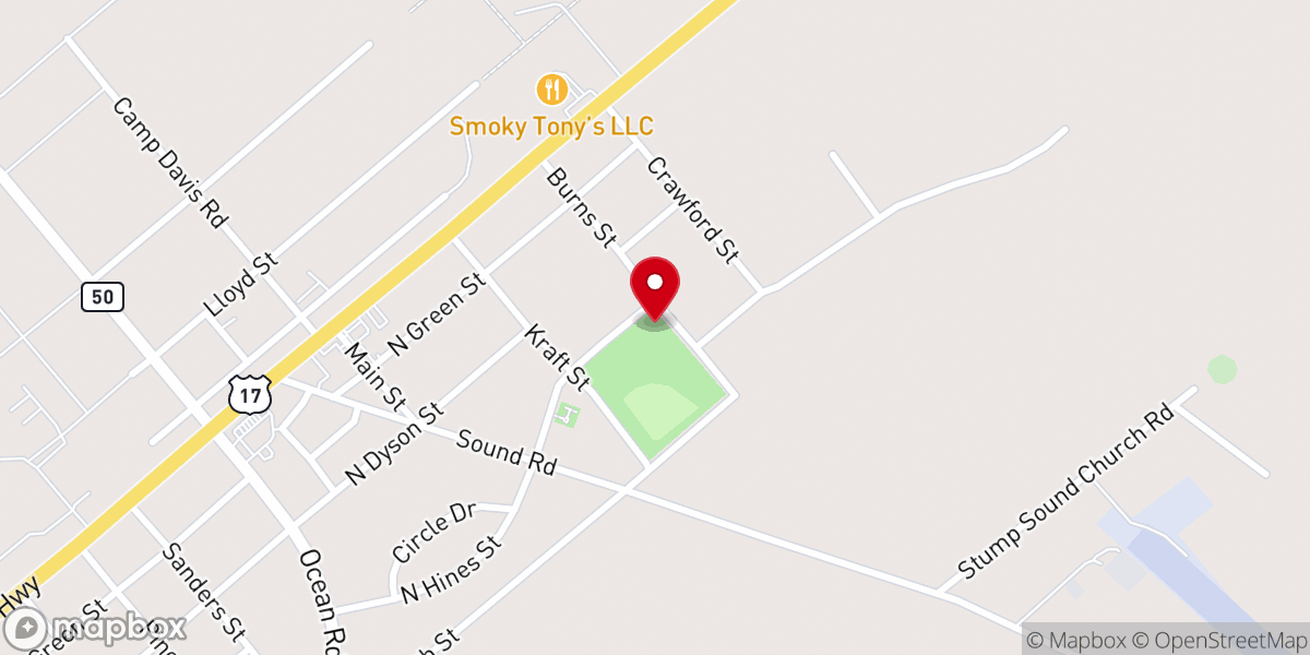 Map showing location of Holly Ridge Municipal Park