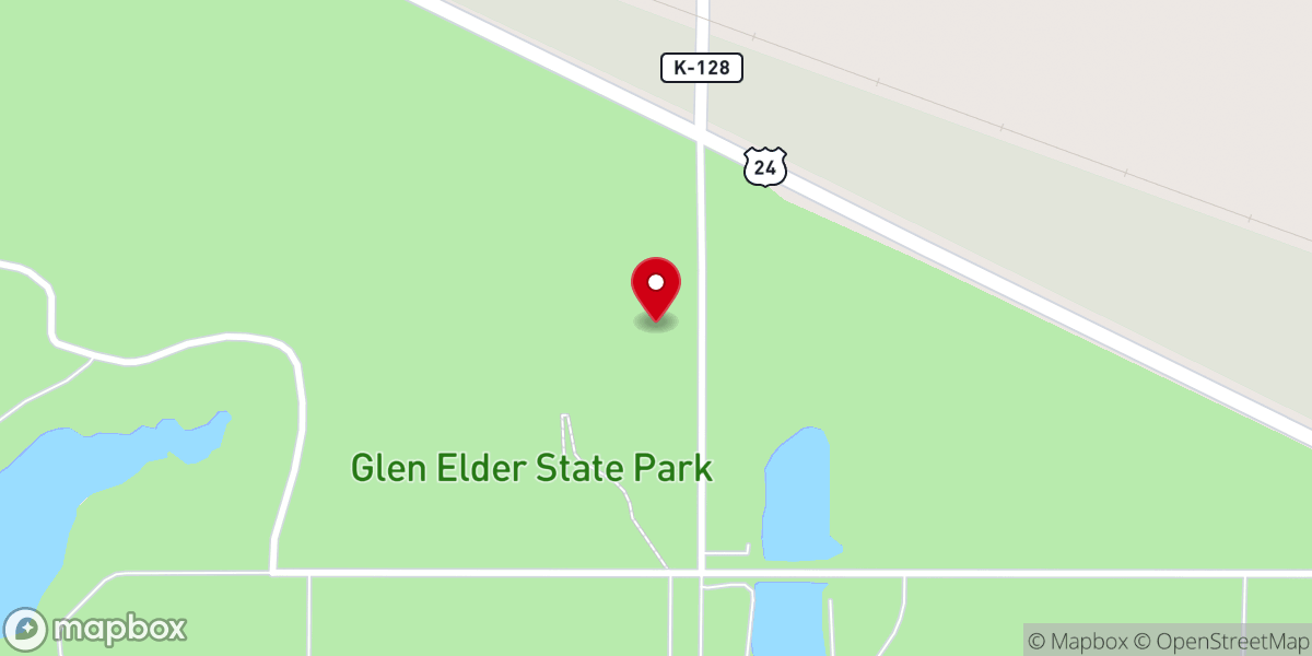 Map showing location of Glen Elder State Park