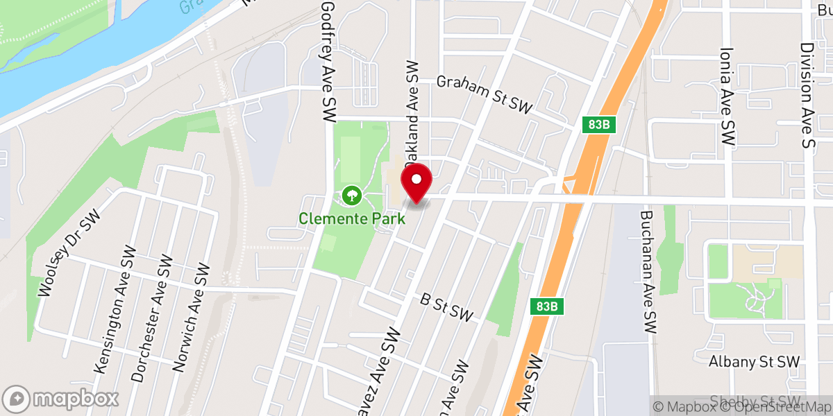Map showing location of Gospel Temple Baptist Church