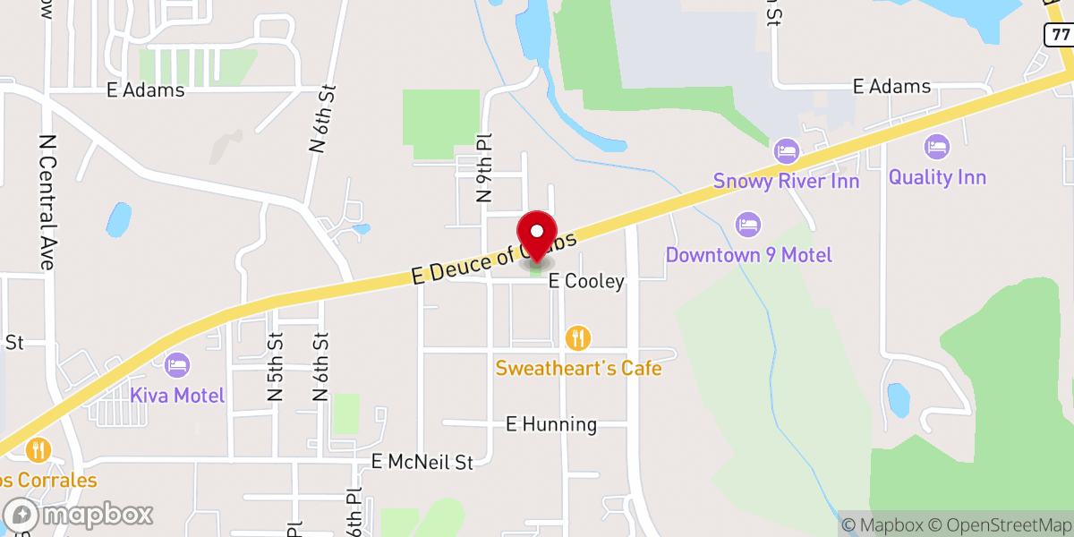 Map showing location of Show Low Card Game Monument