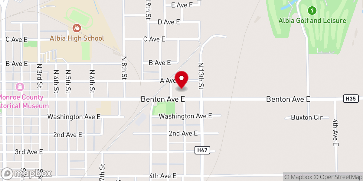 Map showing location of Albia Holiness Church of God