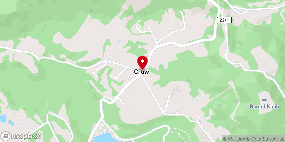 Map showing location of Crow Christian Church