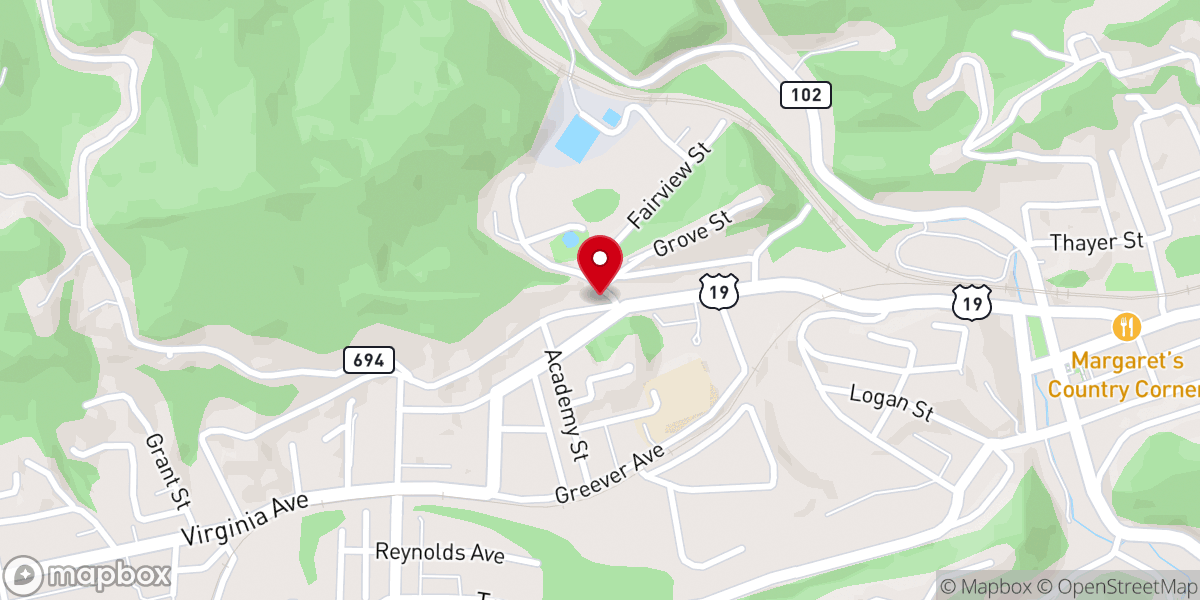 Map showing location of Bluefield Virginia Church-God