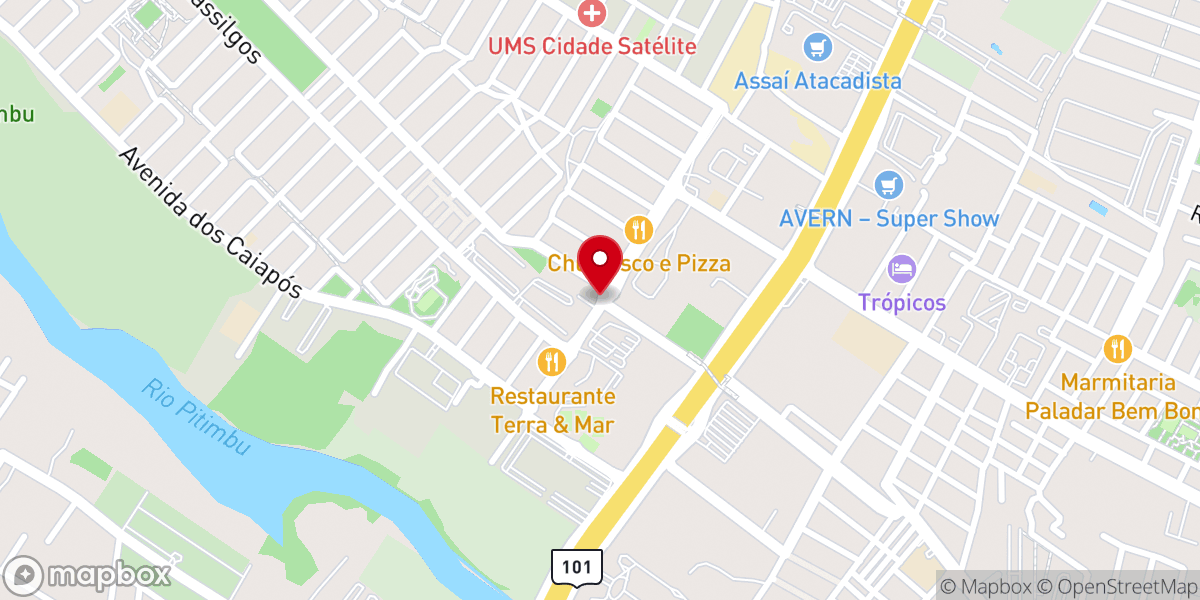 Map showing location of Igreja Batista Regular Cidade Satélite