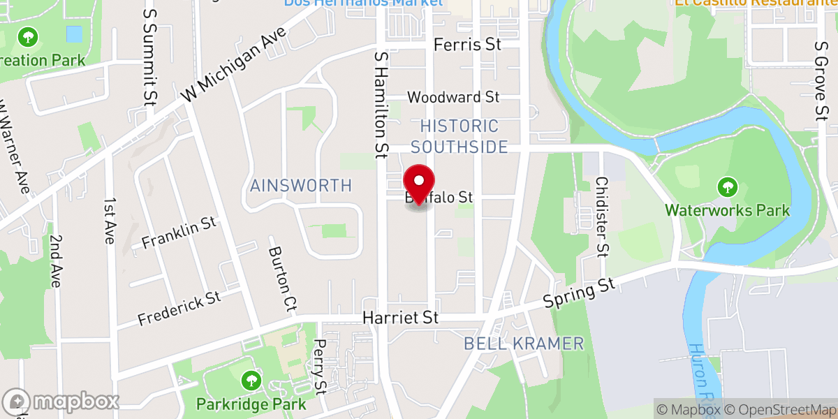 Map showing location of Ypsilanti Seventh-day Adventist Church