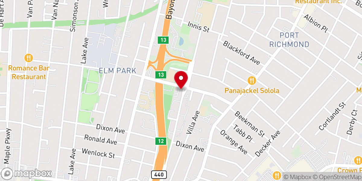 Map showing location of Staten Island Tamil/English Church