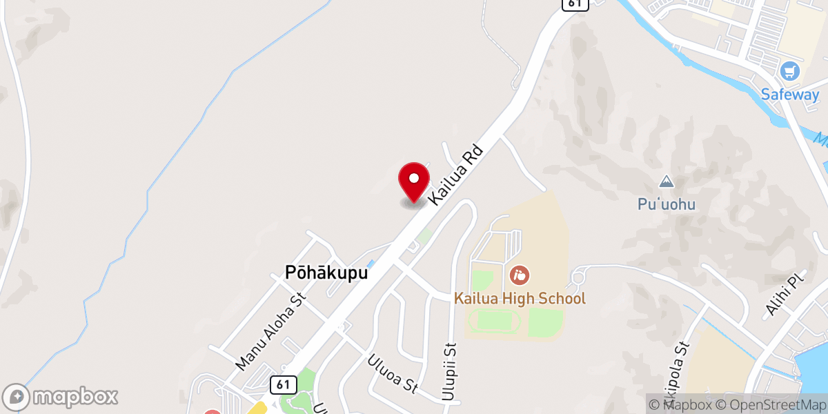 Map showing location of Kailua United Methodist Church