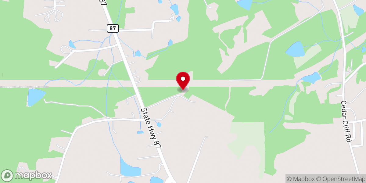 Map showing location of Cedar Cliff Holiness Church