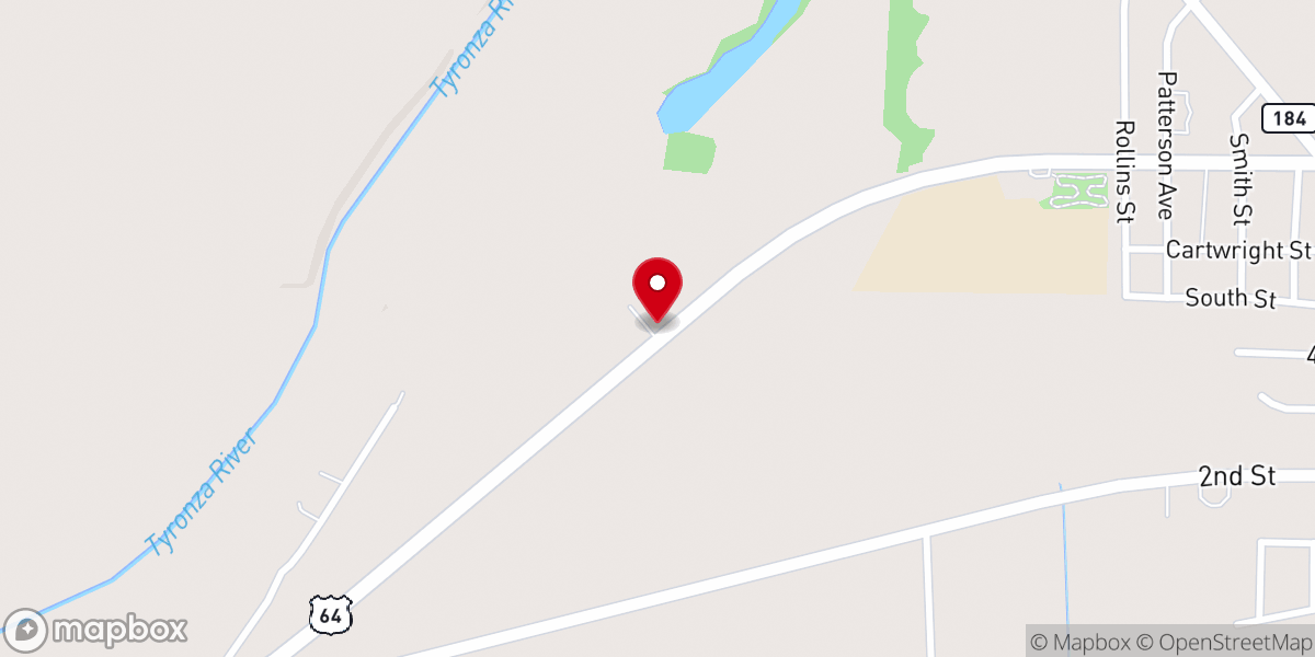 Map showing location of New Bethel M. B. Church