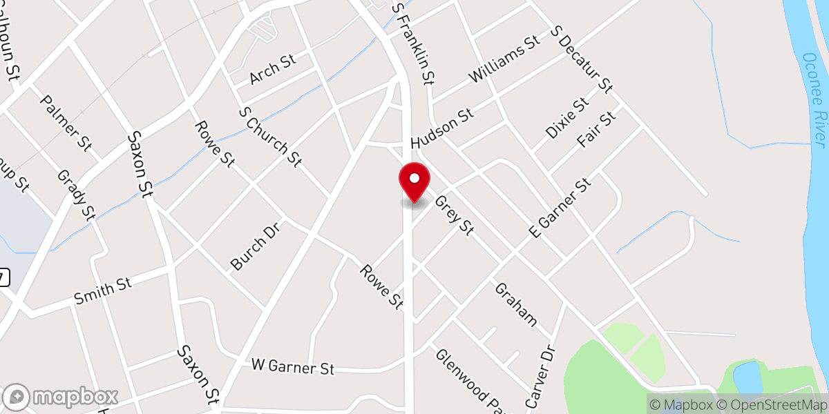 Map showing location of Driskell Tabernacle Baptist Church