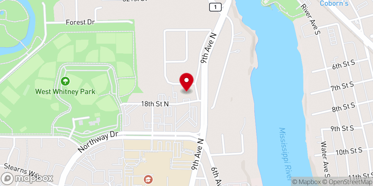 Map showing location of Catholic Charities of the Diocese of St. Cloud