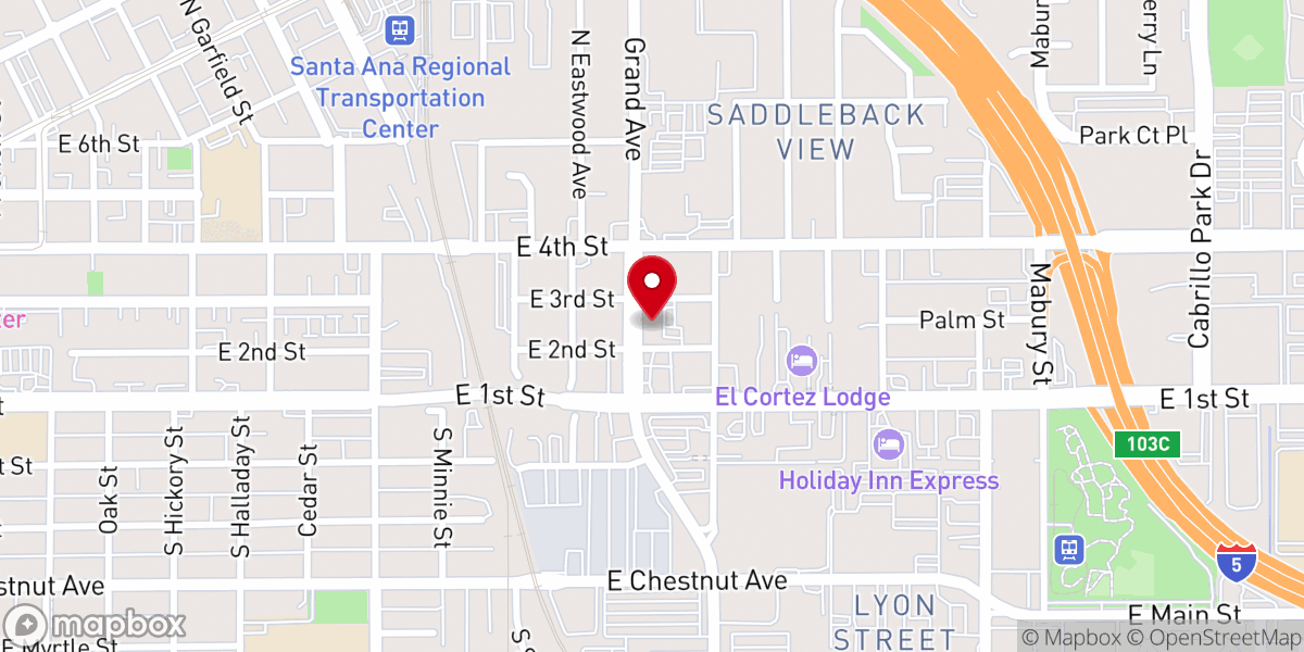 Map showing location of Our Lady-Guadalupe Parish Center