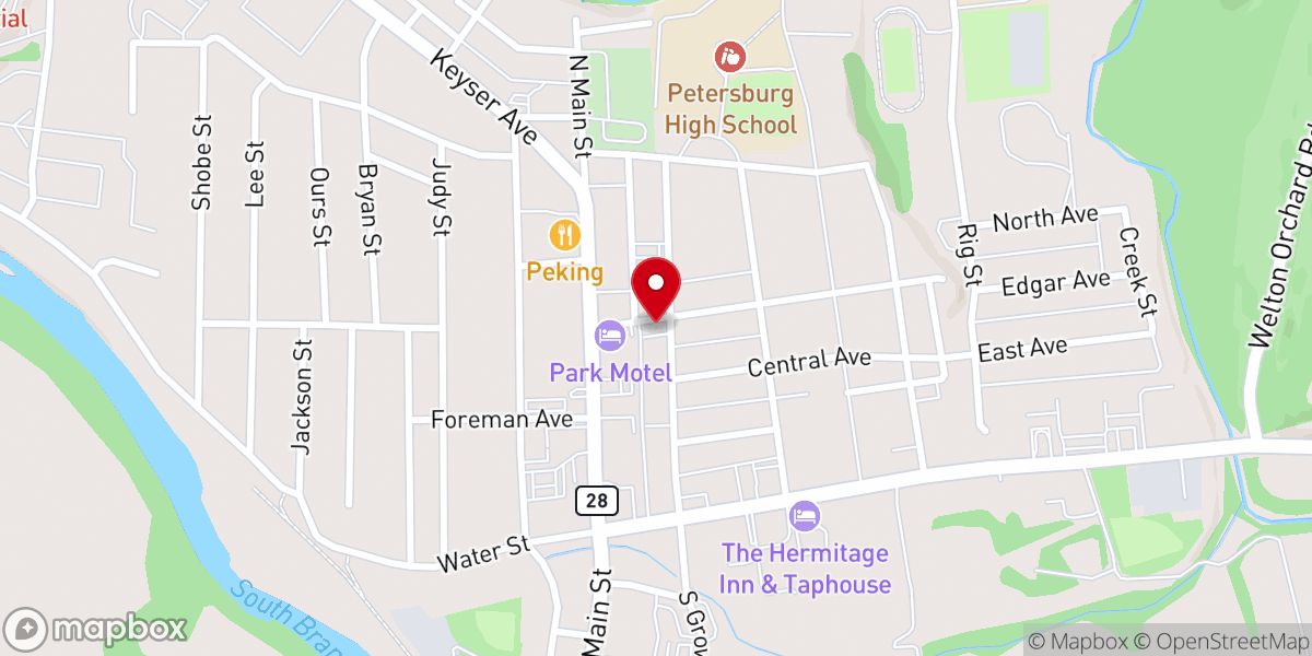 Map showing location of Petersburg Memorial Church - CBC