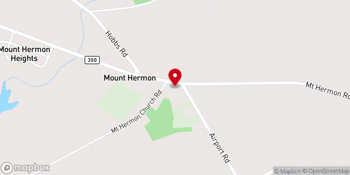 Map showing location of Mount Hermon United Methodist Church