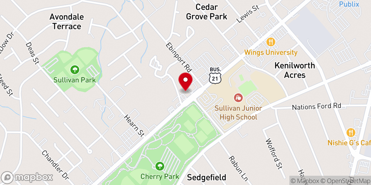 Map showing location of Vision Fellowship Church
