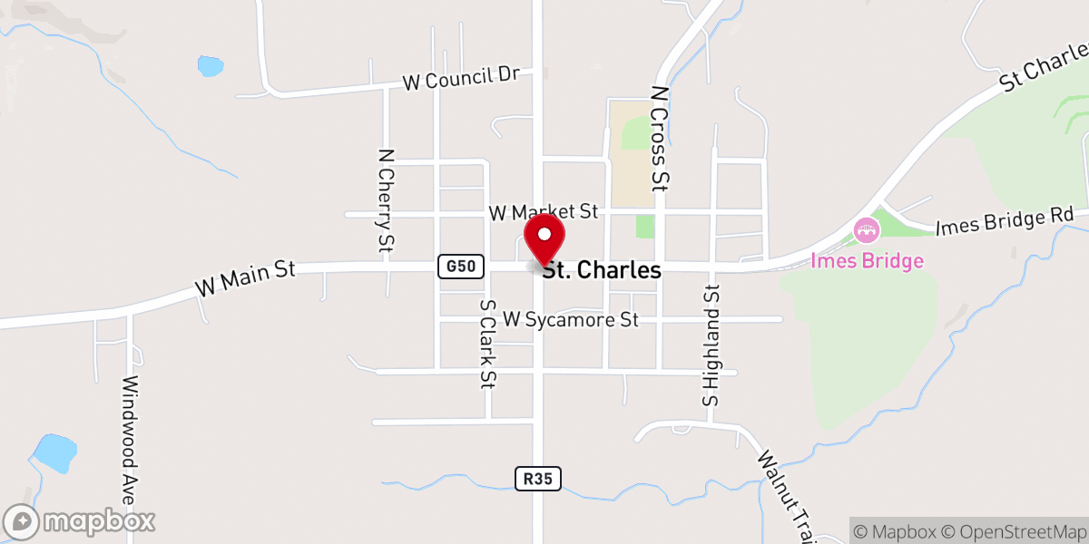 Map showing location of Yoke United Methodist Church